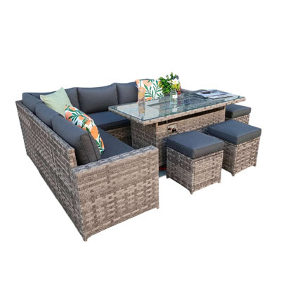 9 - Person Garden Lounge Set with Cushions