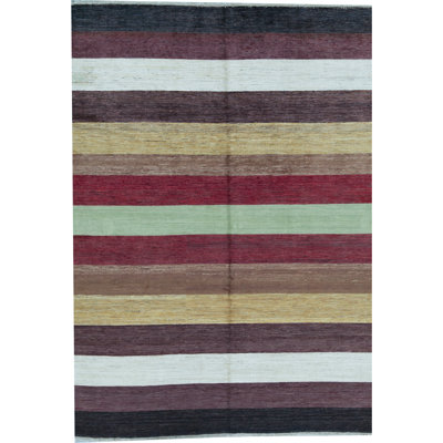 Gabbeh Hand Woven Wool Striped Area Rug