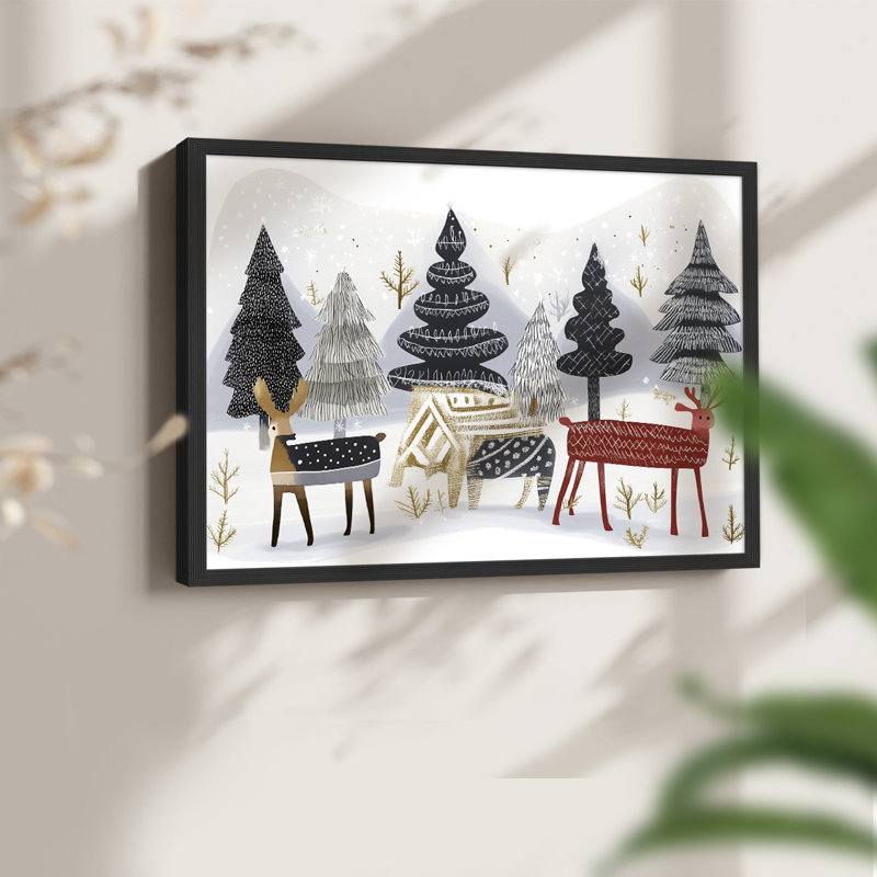 Chirstmas Art-CXLVII -Framed Print - Restickable, H 16 po x l 20 po, Noir, noir, noir, noir
