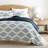 Becky Cameron Microfiber Reversible Quilt Set, Navy/White-558319258