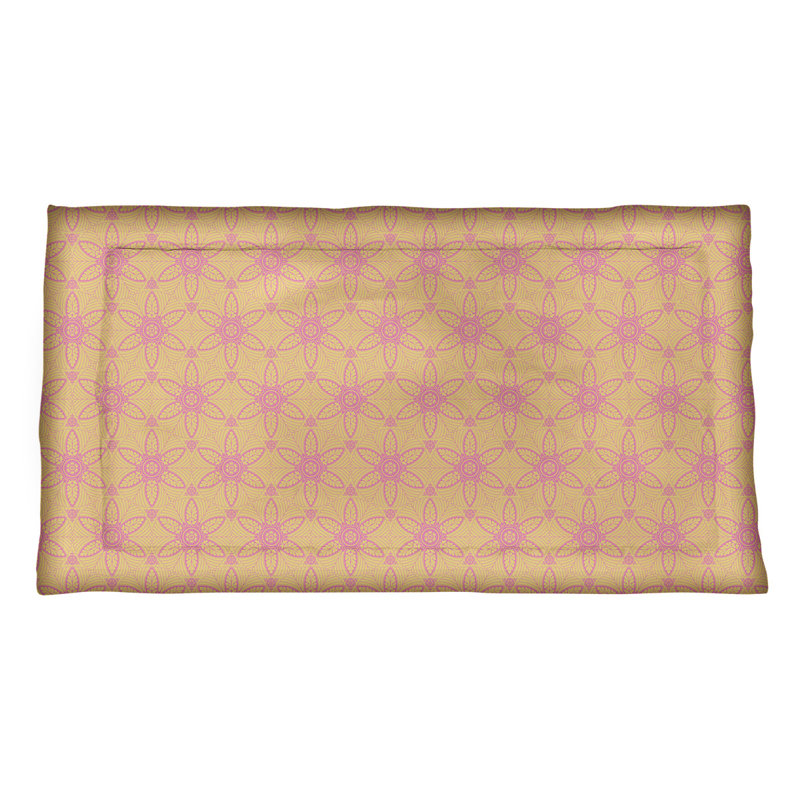 Taie décorative Katelyn Elizabeth, Très grand, Polyester, Jaune / Rose