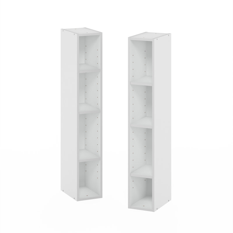 Furinno FULDA 8-Tier Closet Organizers and Storage, Open Shelf, Storage Organizer, 6-Inch Width, for Closet, Bedroom, White