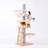 62" H Pure Solid Wood Multi-Nest Cat Climbing Frame with Toys
