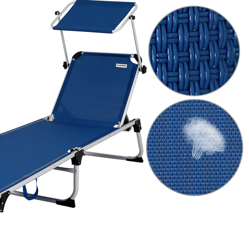 Molimo 210cm Long Reclining Single Chaise, Blue