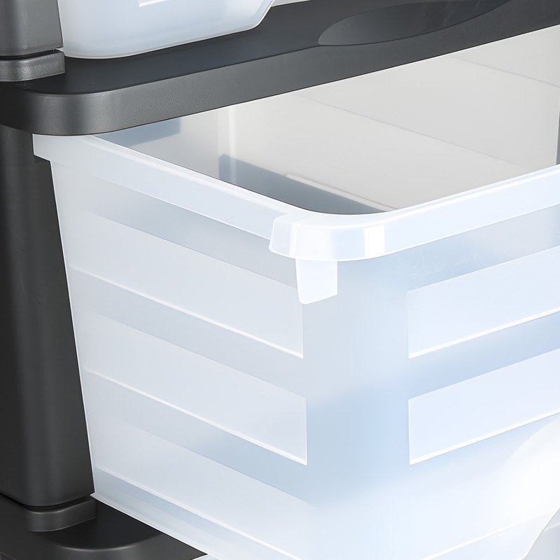 Ensemble de 2 commodes de rangement en plastique avec 6 tiroirs, bacs de rangement