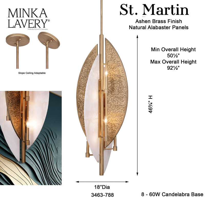 Saint Martin 8 - Light Steel Chandelier by Minka-Lavery®