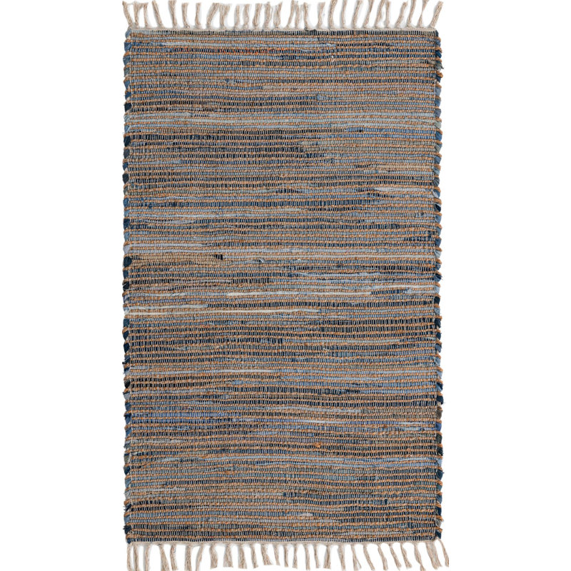 Holly-Rose Cotton Striped Indoor Rug, Rectangle 3'3" x 5'1"