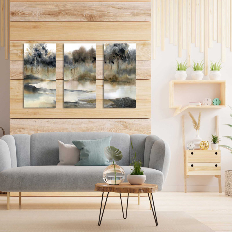 «Serene River» par Carol Robinson - impression sur toile tendue 3 pièces