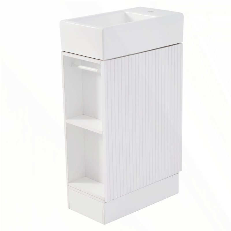 Meuble-lavabo 18,6 po avec lavabo, Blanc