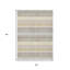 5' X 8' Gold And Silver Striped Washable Indoor Outdoor Area Rug-122846407