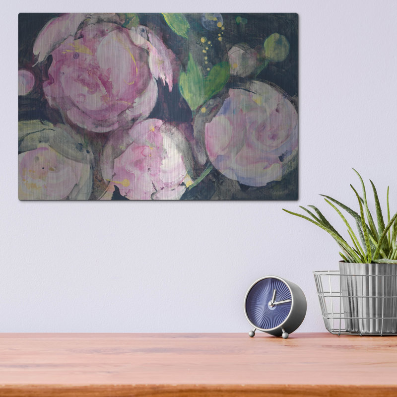 «Evening Peony 2» par Albena Hristova, art mural en métal, H 12 po x l 16 po
