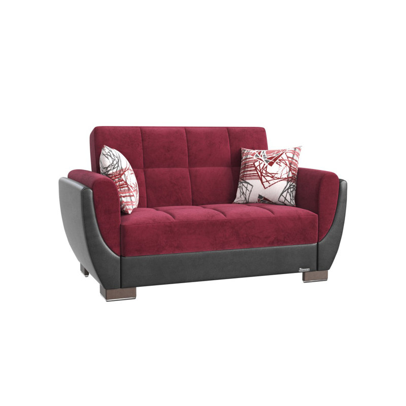 Causeuse convertible avec rangement en microfibre de polyuréthane bourgogne / noir Primenest Collection Nimbusflow