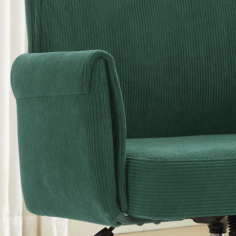 Chaise de bureau verte à dossier moyen, tissu rayé, conception ergonomique, excellent choix pour travailler ou se détendre, la conception à dossier moyen offre une meilleure expérience d'assise