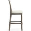 Tabouret de bar de 31 po de hauteur gris patiné avec siège rembourré, pieds tournés, dossier de style salle à manger, jeu de pub texturé