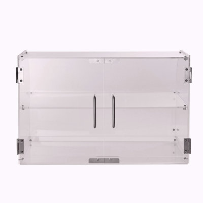Présentoir à pâtisserie, présentoir de boulangerie de comptoir commercial à 2 niveaux, présentoir en acrylique avec accès par la porte arrière et tablettes amovibles, garde-gâteau frais pour beignets bagels, 22 po x 14 po x 14 po