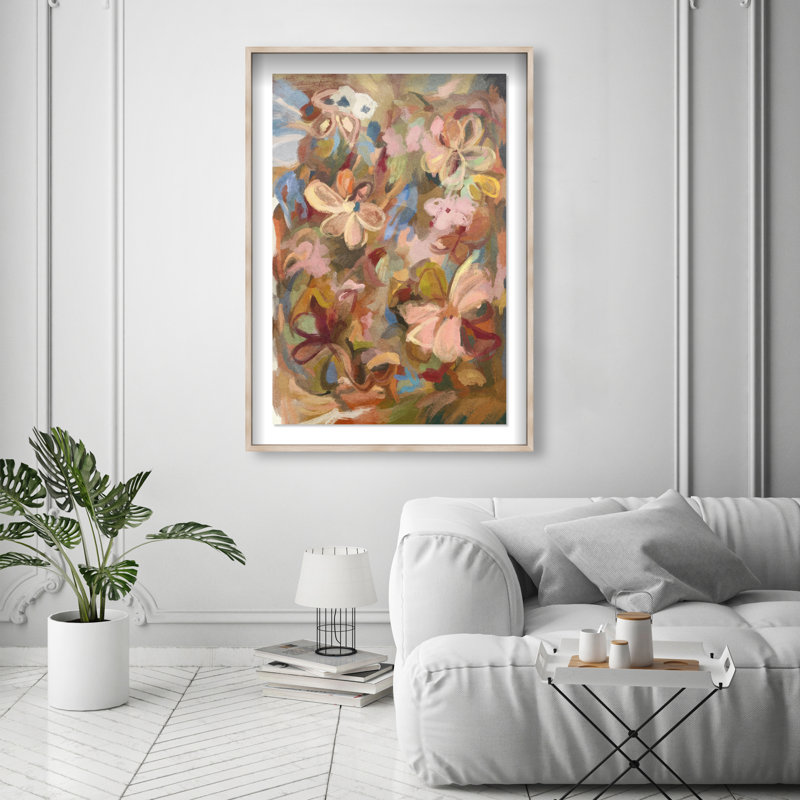 Moving Eden II Print by Oliver Gal, 31.5"H x 21.5"W, Natural Oak Shadowbox