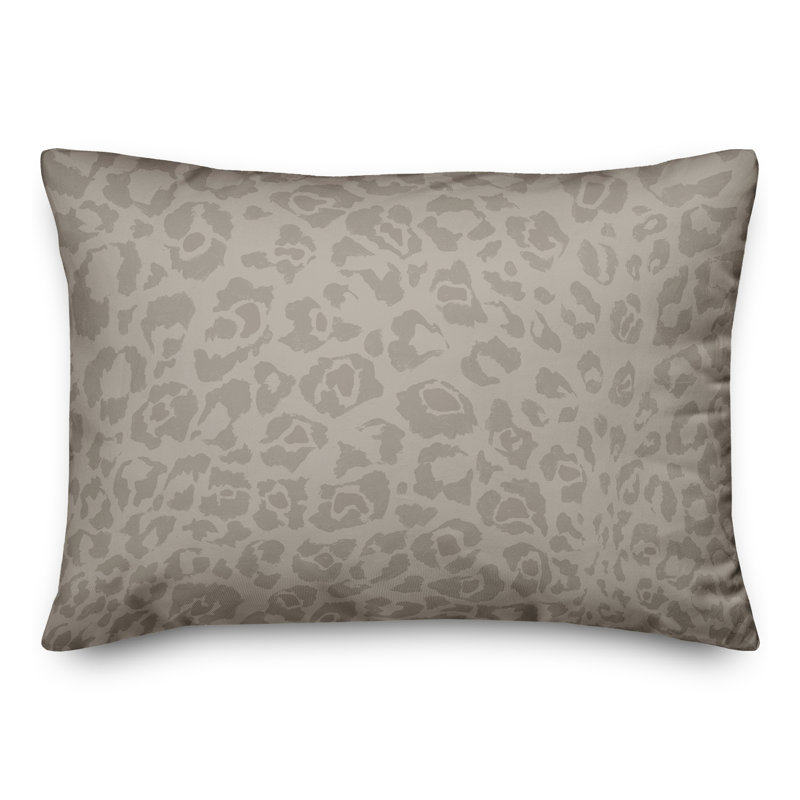 Animal Print Outdoor Reversible Throw Pillow, Gray