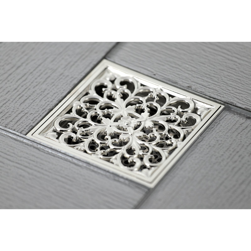 Drain de douche Watercours Scroll Grid, Nickel poli