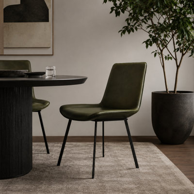 Chaise en cuir Fadak Gabriel, vert