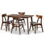 Cherrington 5-Pc Solid Wood Dining Set in Light Grey Fabric, 30.7'' H X 18.3'' W X 20.9'' D-91271830