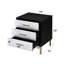 Metal And Particleboard Nightstand In Black, Silver & Gold Styles Designs