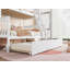Lit superposé simple en bois d'hévéa blanc avec lit gigogne, échelle convertible, garde-corps et conception amovible-940591589