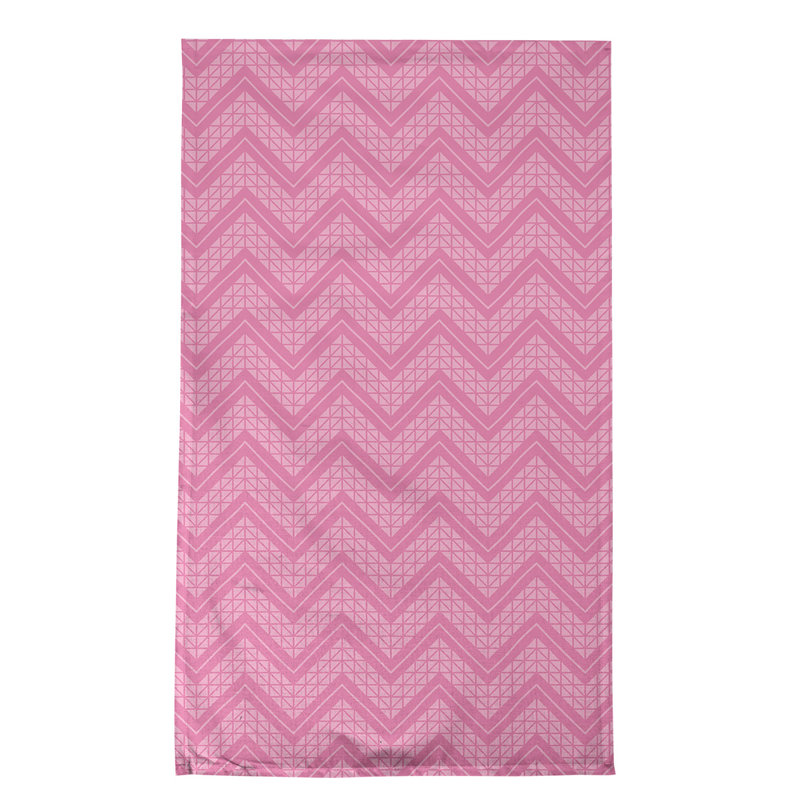 Serviette à thé à chevrons à la main Stephenie, Rose, Polyester sergé