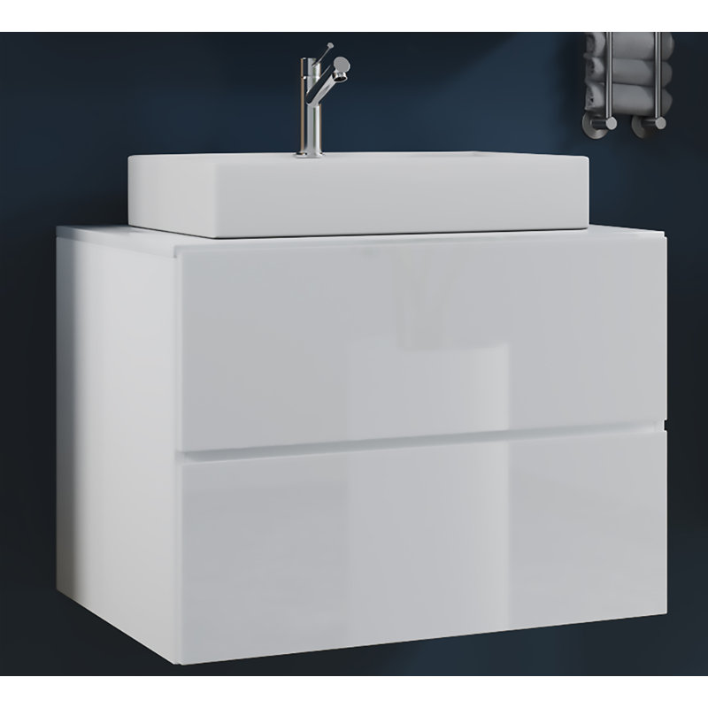 Amileah Bathroom Vanity with Basin, White