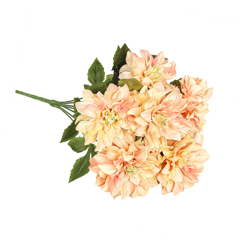 Bouquet de tiges de dahlia artificielles, Pêche