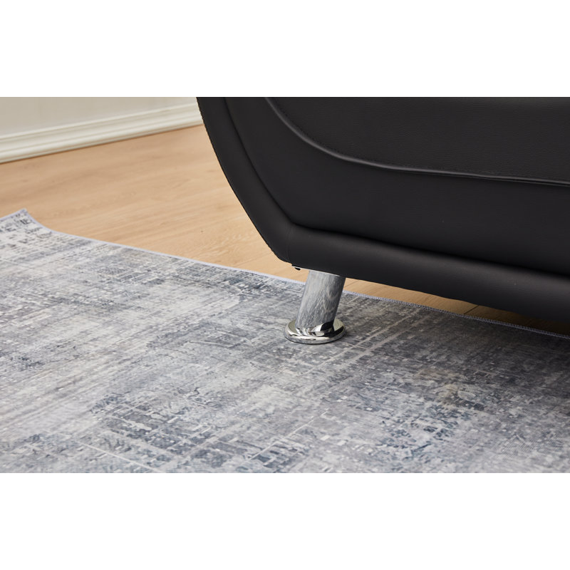 Chaise de salon Alexsia, Similicuir noir