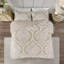3 pièces d'édredon taupe très grand / très grand - rembourrage en chenille de coton 100% literie douce-118649969-118649971