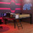 Metal Loft Bed With Rectangular Desk, Led Loft Bed Frame Double Bed With Storage Shelves, Safety Guard And Ladder-1991560116-1995445657