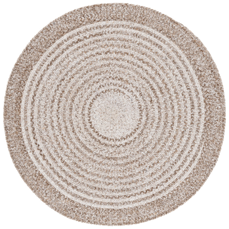 Braided 809 Hand Woven Pet Yarn Pile Geometric Rug, Round 5'