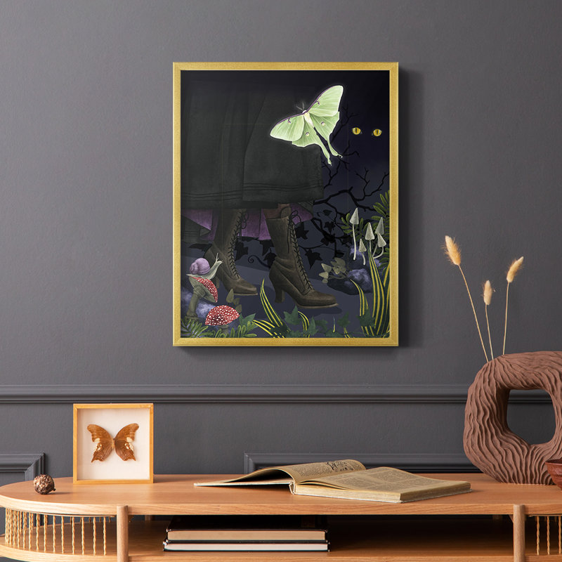 Hall Halled Forest I, reproduction encadrée - bois massif, H 14 po x l 11 po