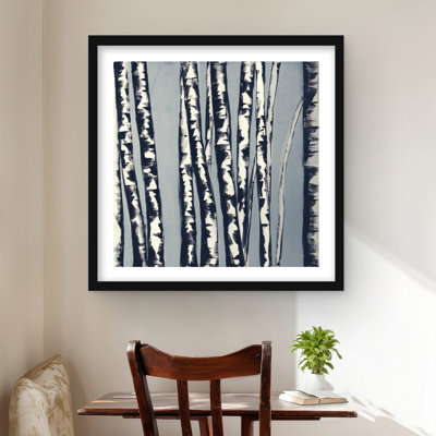 «Abstract Birch Forest - Botanical Office», reproduction d'art encadrée