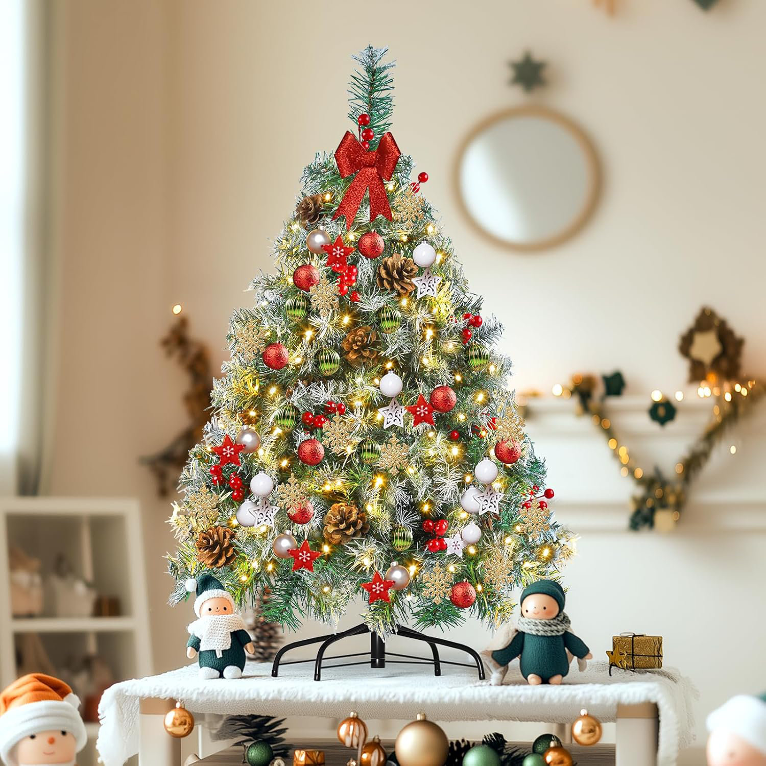 The Holiday Aisle® 3FT Tabletop Artificial Christmas Tree,PVC Realistic ...