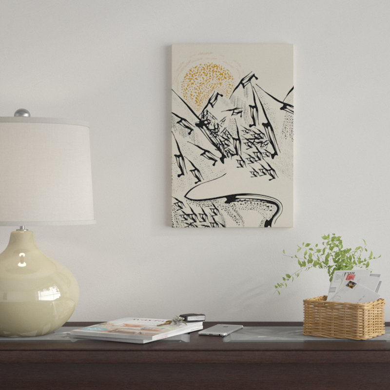 « rocky montagnes » par flatowl, impression sur toile, H 26 po x l 18 po x P 1,5 po, Toile avec cadre noir, Pas de tapis