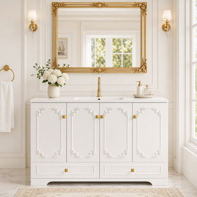 48" Single Bathroom Vanity with Resin Top