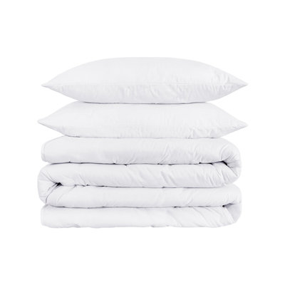 Ensemble de housse de couette lavable en mélange de coton blanc à densité de tissage 1200 fils