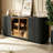 64-Inch Sideboard, Wooden Vertical Stripe Storage Cabinet