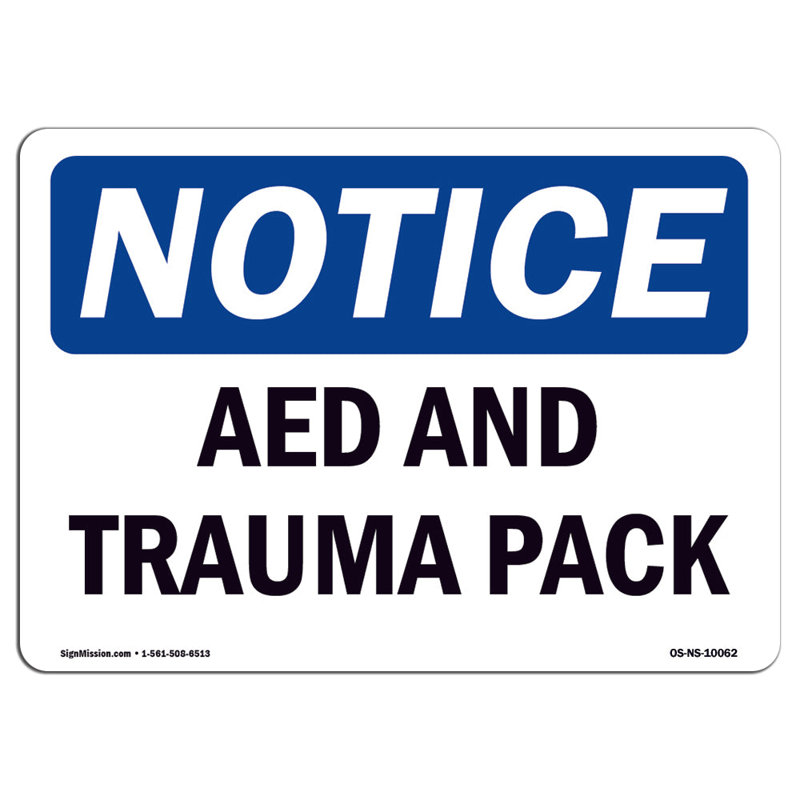 AED and Trauma Pack Sign
