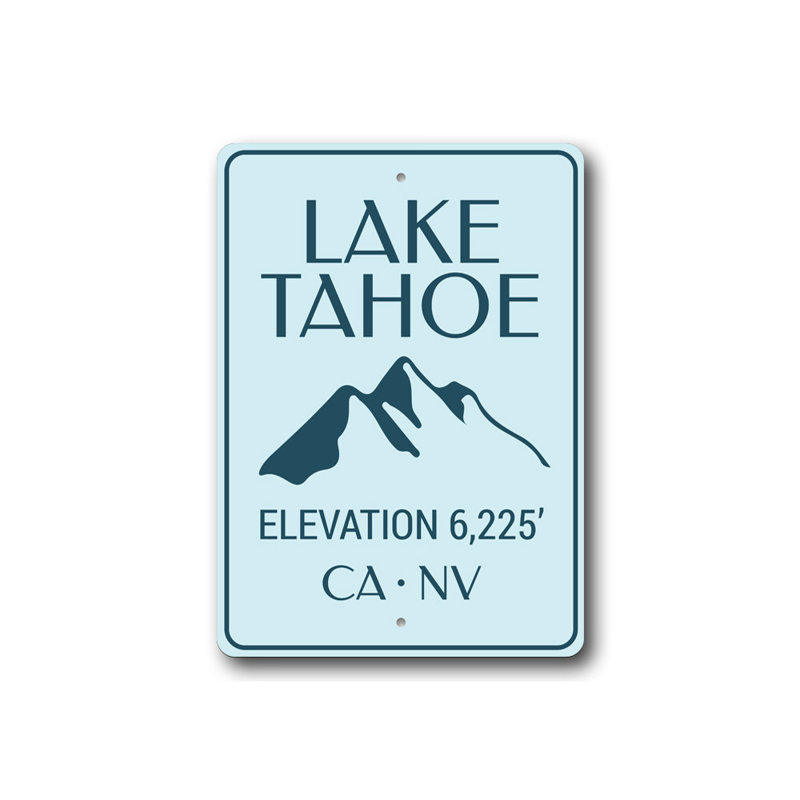 Plaque en aluminium Lake Tahoe, H 18 po x l 12 po x P 0,06 po