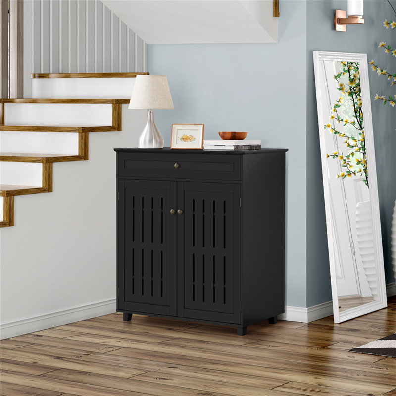 Shireena 18 Pair Shoe Storage Cabinet, Black