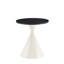 Ensemble de 2 tables basses rondes, plateau de table à motif noir avec base en acier, table basse multifonctionnelle à la mode-105946339