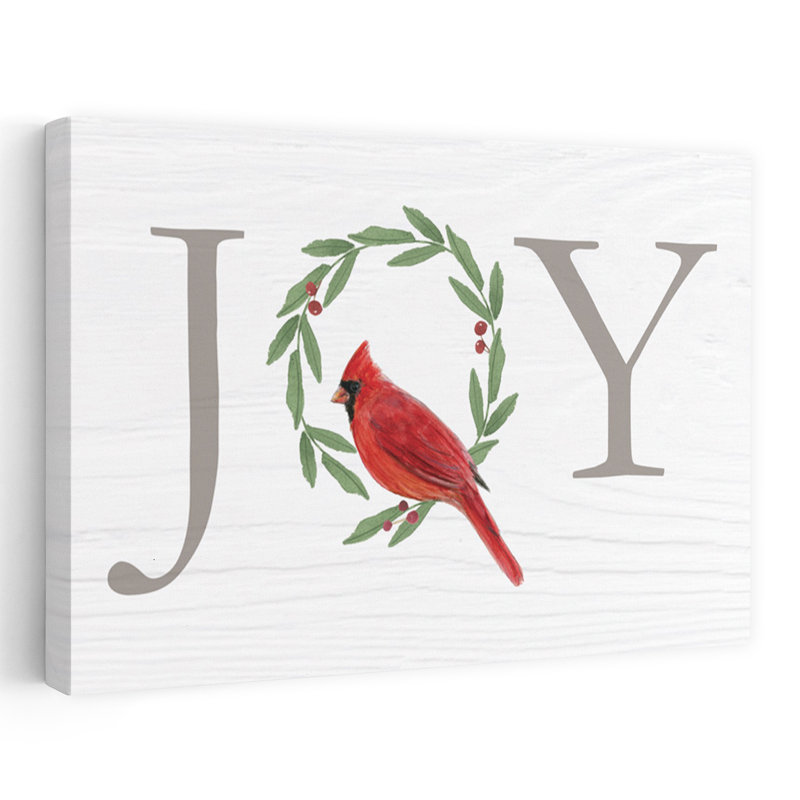 Joy, cardinal, art contemporain, H 40 po x l 60 po