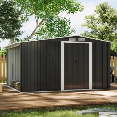 10'10" W x 8'6" D Metal Garage Shed