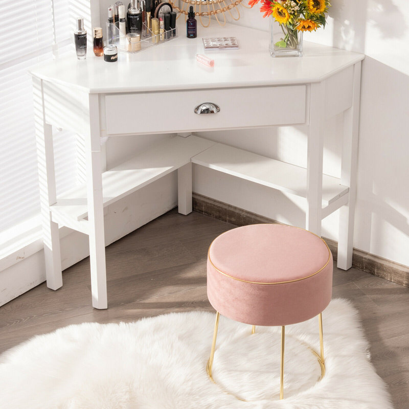 Repose-pieds 13,5 po, Velours rose