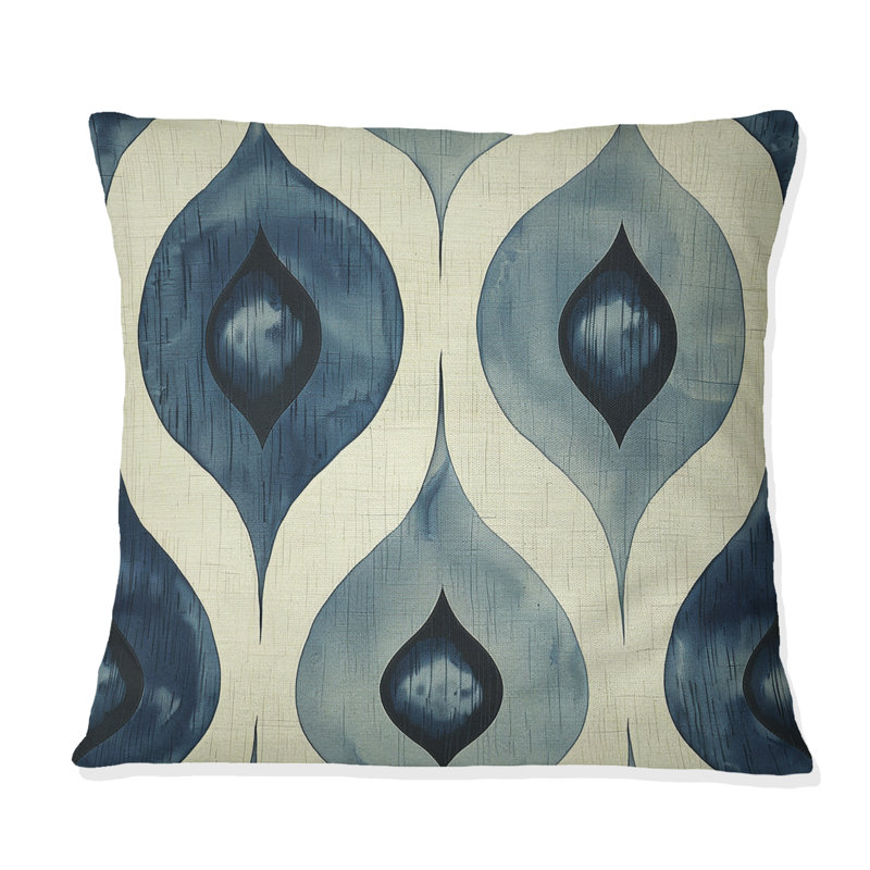 Coussin Blue Ogee, H 16 po x l 16 po