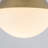 Brass Flush Mount Ceiling Light with Milk Glass Shade
