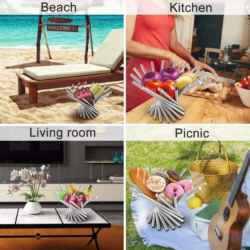 Creative Stainless Steel Rotation Fruit Bowl